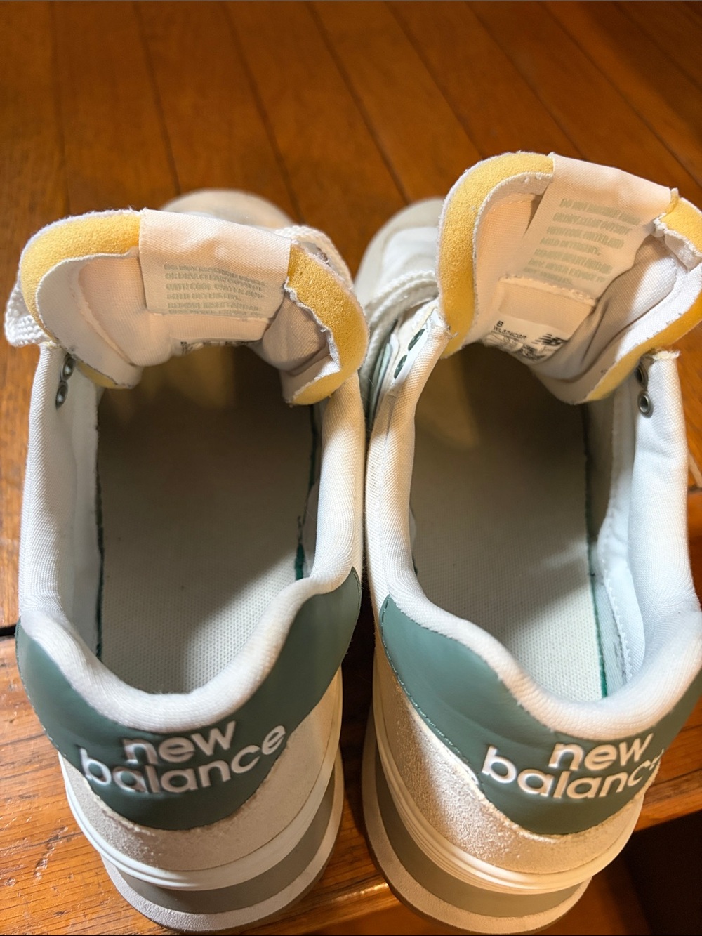 New Balance White and Mint Green Retro Athletic Sneakers - Picture 4 of 4